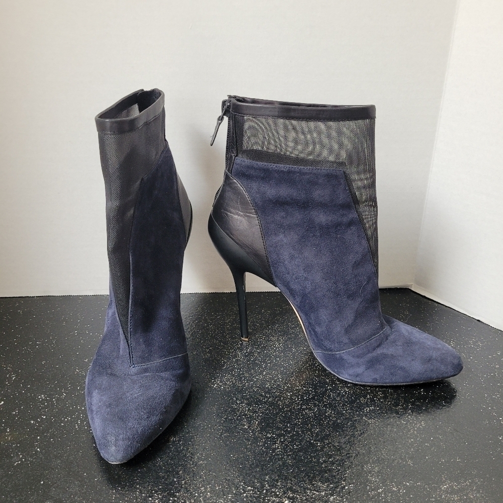 Elie Tahari Navy and Black Booties
